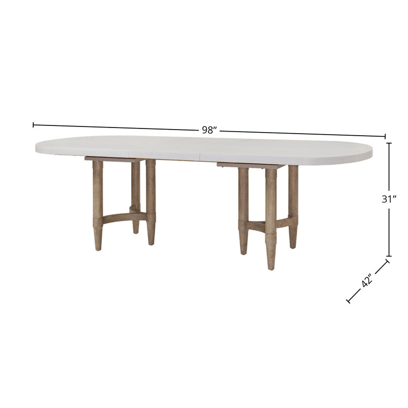 Double Pedestal Dining Table with Expandable Leaf - Sand, photo 2 of 5