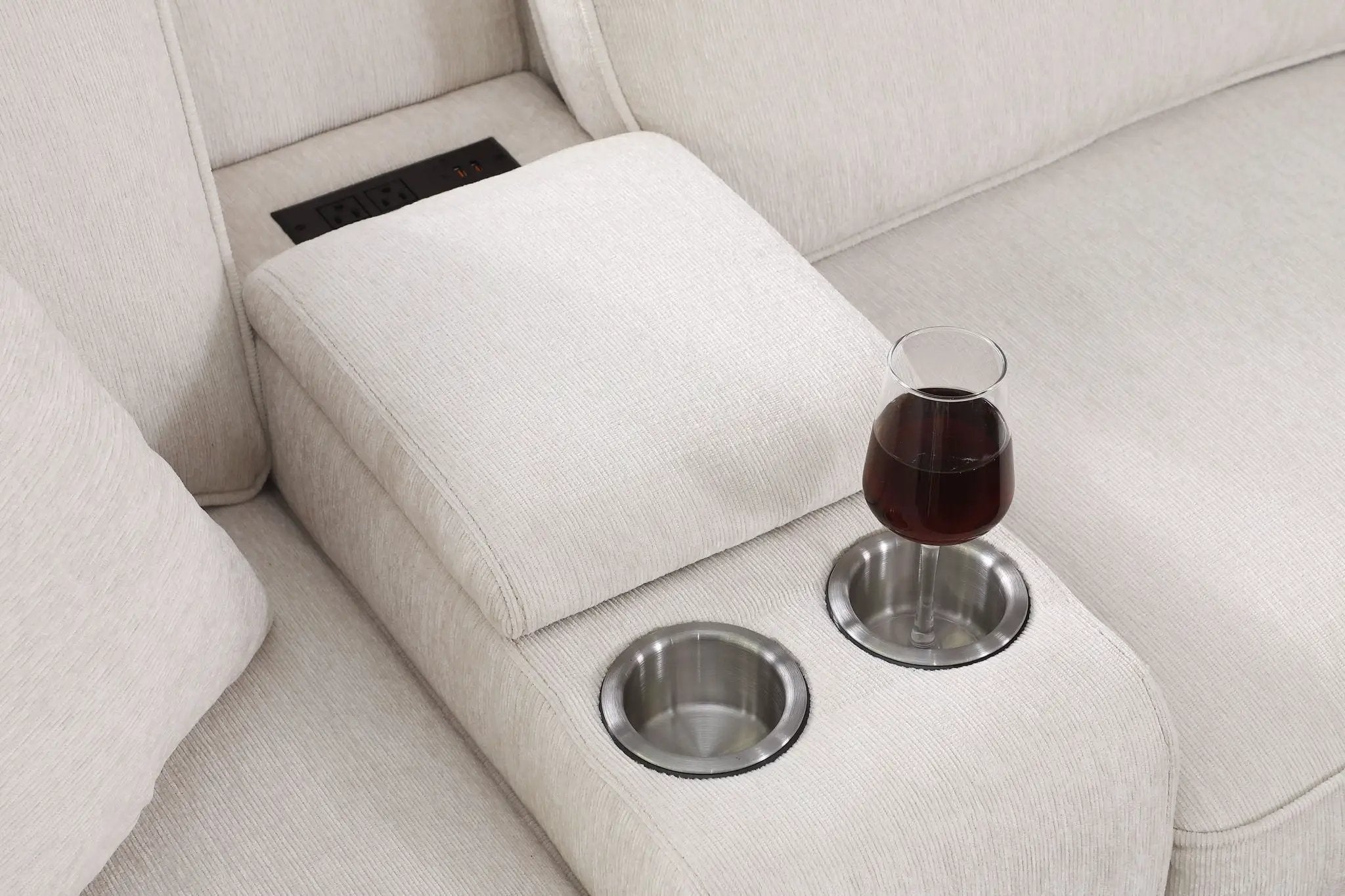 Rene - Sectional Sofa With Ottoman - Beige by Unique Piece Furniture