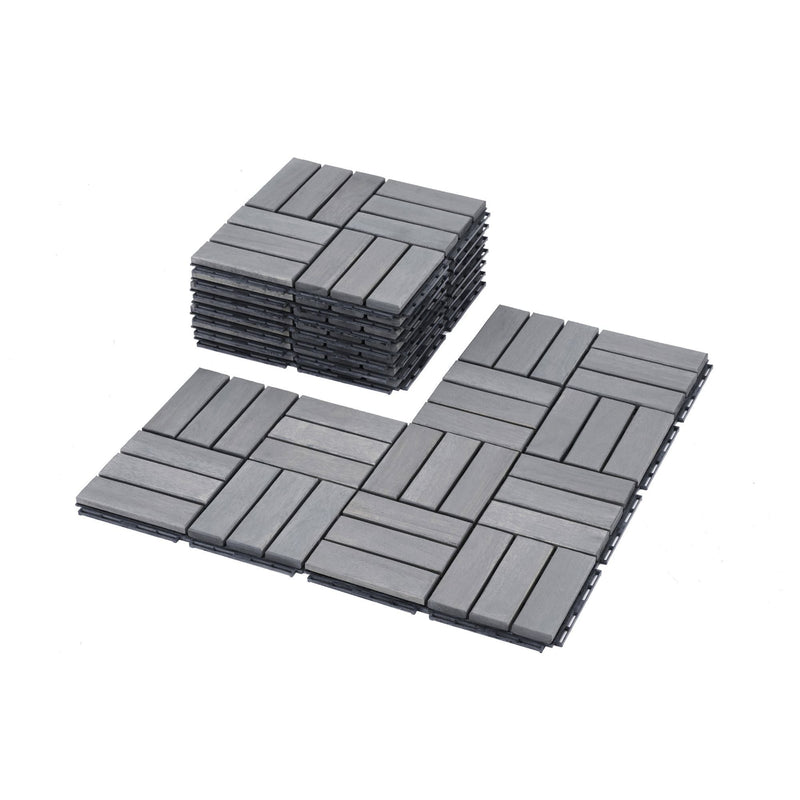 Acacia Wood Interlocking Deck Tiles Checker Pattern For Outdoor Flooring by HouseOfZazla