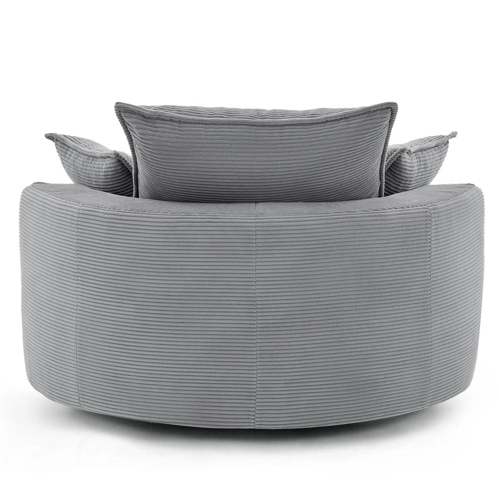 360° Swivel Accent Barrel Chair With Dual Layer Cushion And 3 Removable Pillows by HouseOfZazla