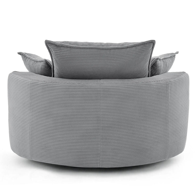 360° Swivel Accent Barrel Chair With Dual Layer Cushion And 3 Removable Pillows by HouseOfZazla