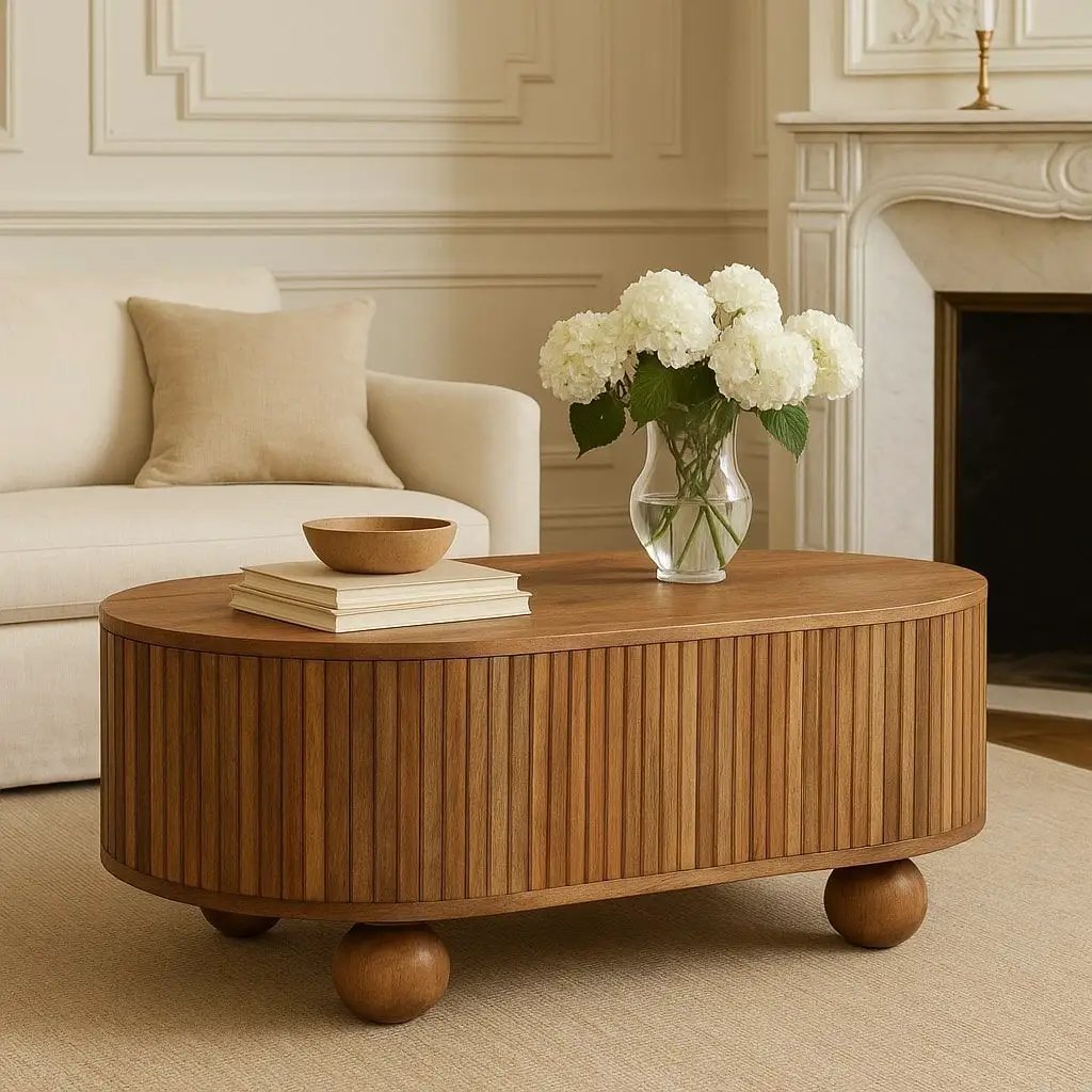 Soba - Ball Lid Up Coffee Table - Oak by Unique Piece Furniture