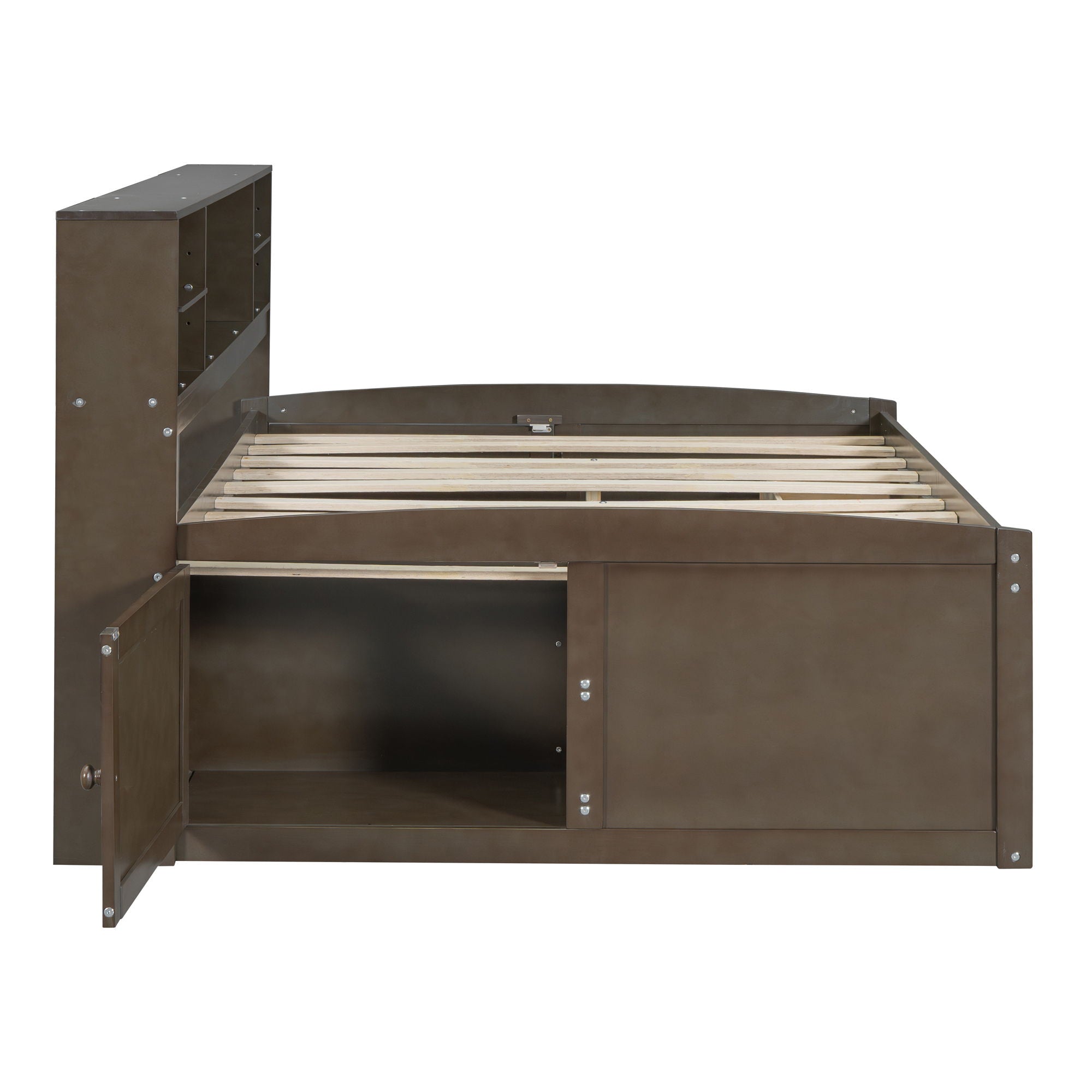Daybed With 2 Bedside Cabinets, Upper Shelves And 4 Drawers by HouseOfZazla
