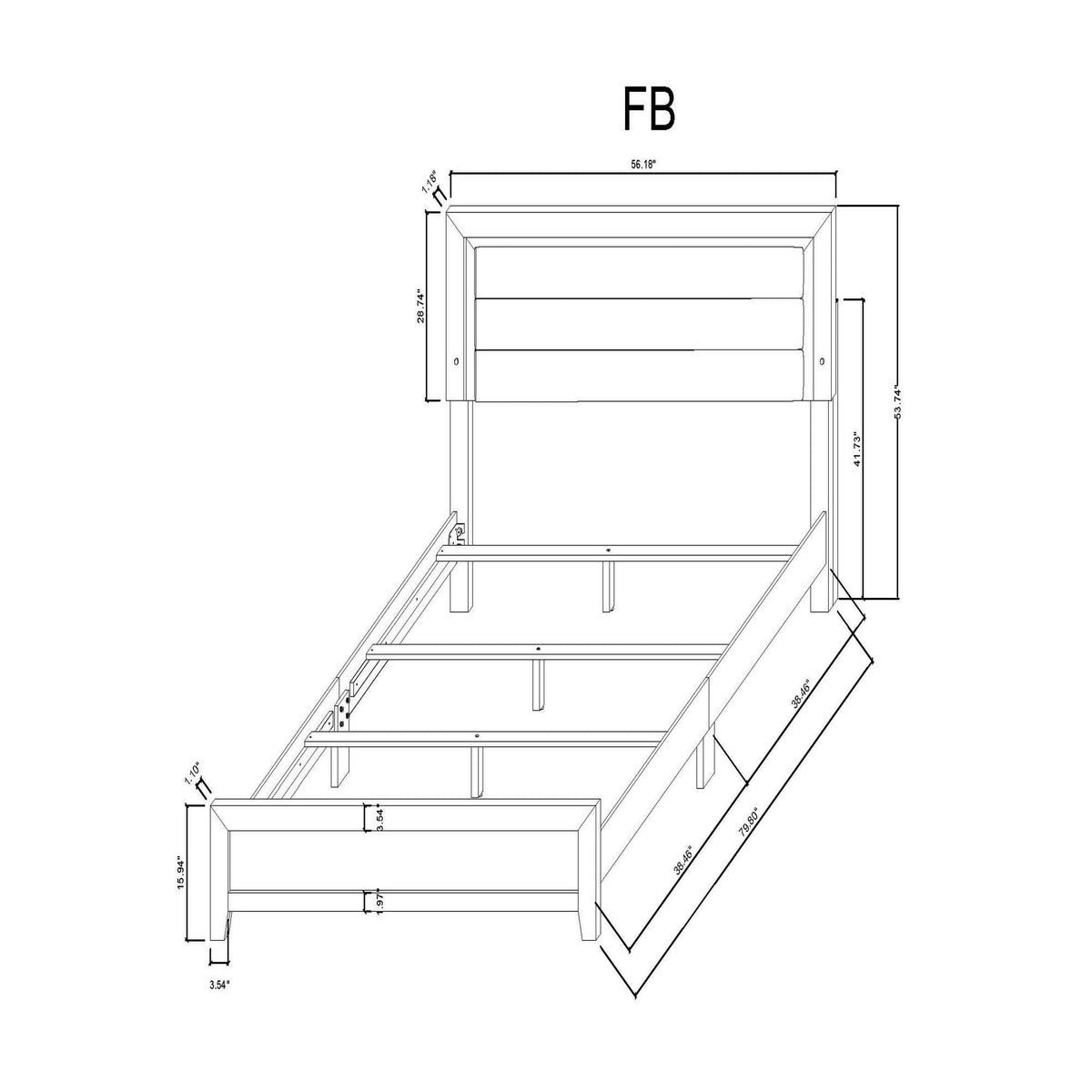 White Platform Bed with LED Accent Lighting - Upholstered Headboard, photo 3 of 5