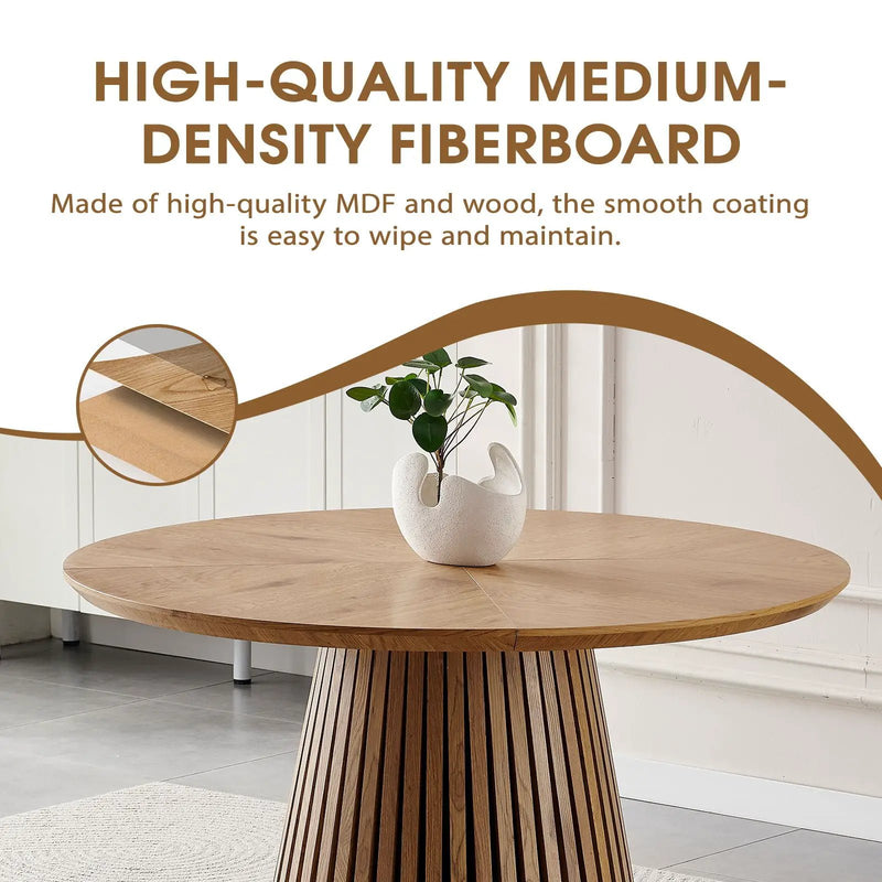 Round Dining Table For Dining Room - Natural Wood by Unique Piece Furniture