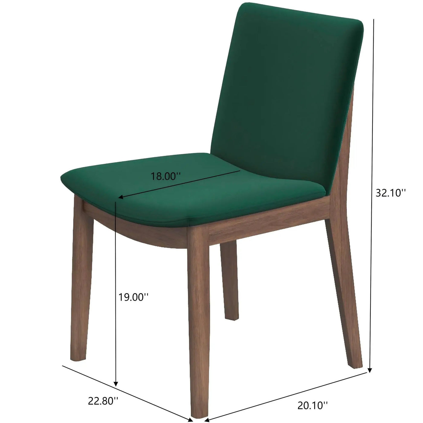 Laura - Mid-Century Modern Solid Wood Dining Chair (Set of 2) by HouseOfZazla