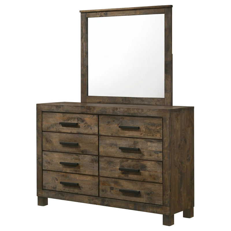 Woodmont 8-drawer Dresser with Mirror Rustic Golden Brown by Unique Piece Furniture