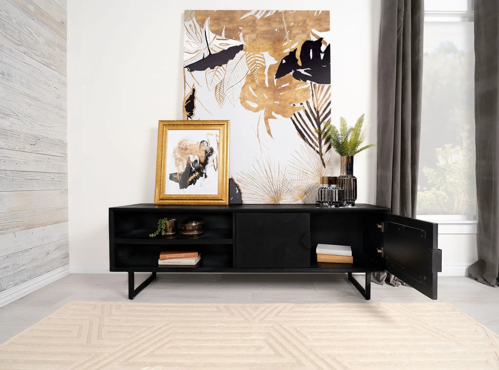 Marsden 2-door Mango Wood 70-inch TV Stand Charcoal Black by Unique Piece Furniture