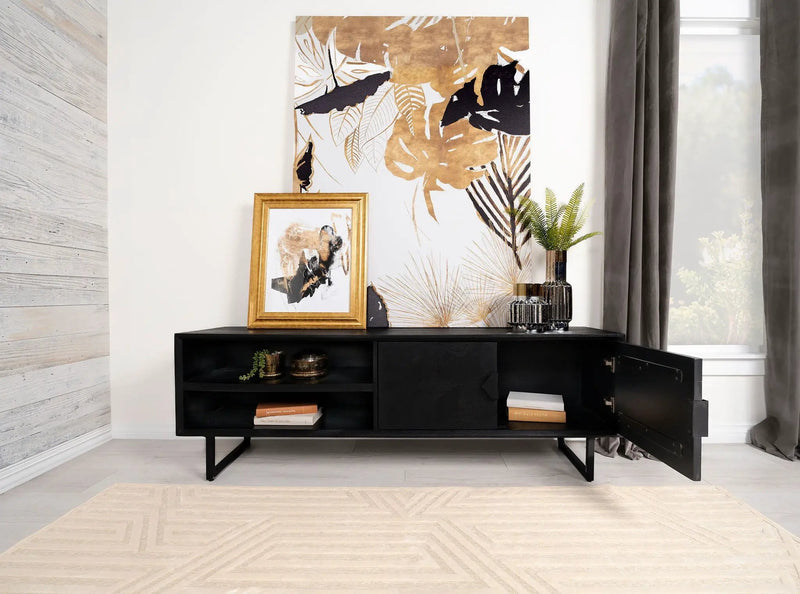 Marsden 2-door Mango Wood 70-inch TV Stand Charcoal Black by Unique Piece Furniture
