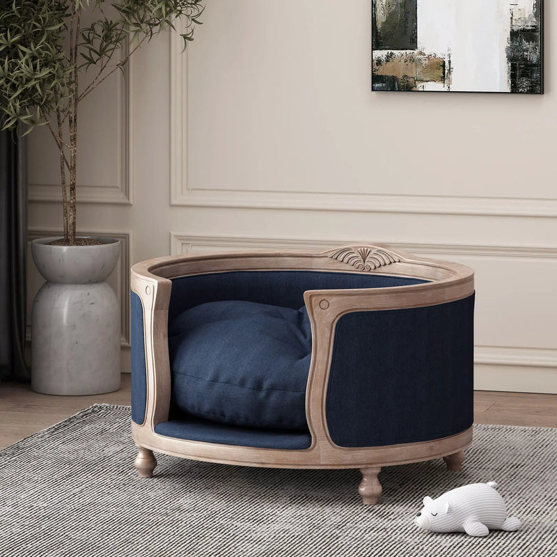 Upholstered Pet Bed, Fabric Dog Bed by HouseOfZazla