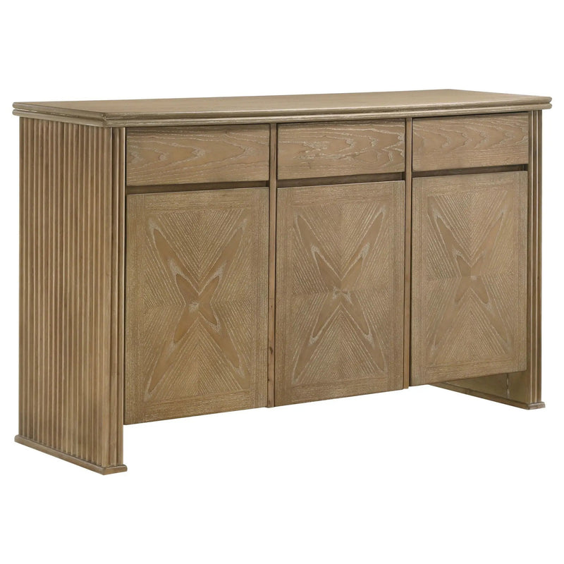 Adina 3-door 59-inch Sideboard Server Distressed Light Brown by Unique Piece Furniture