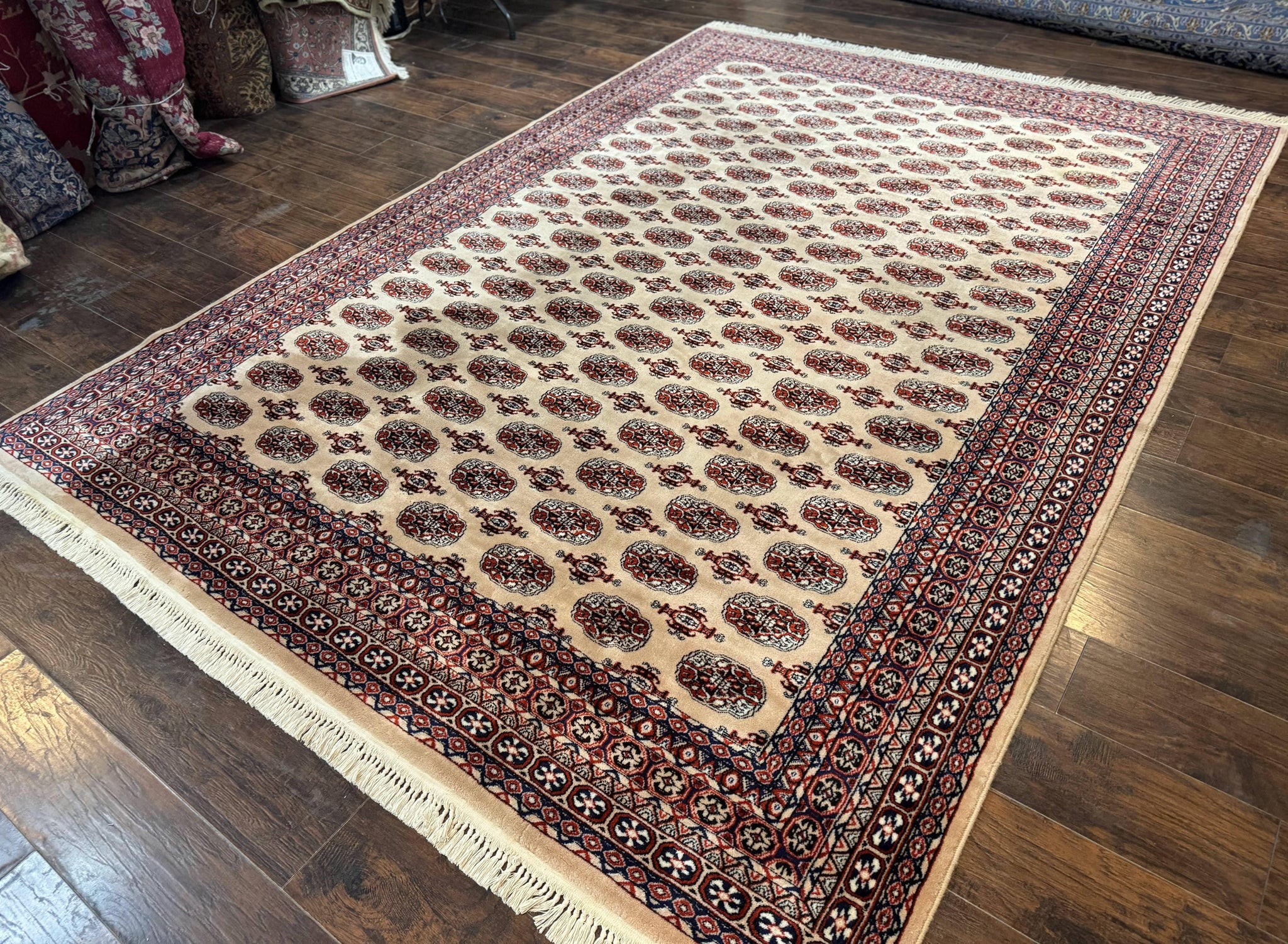 Karastan Rug 8.2 x 11.6 Beige Bokhara, Wool Pile, Vintage Discontinued Karastan Area Rug, Belgium Power Loomed Rug by Jewel Rugs
