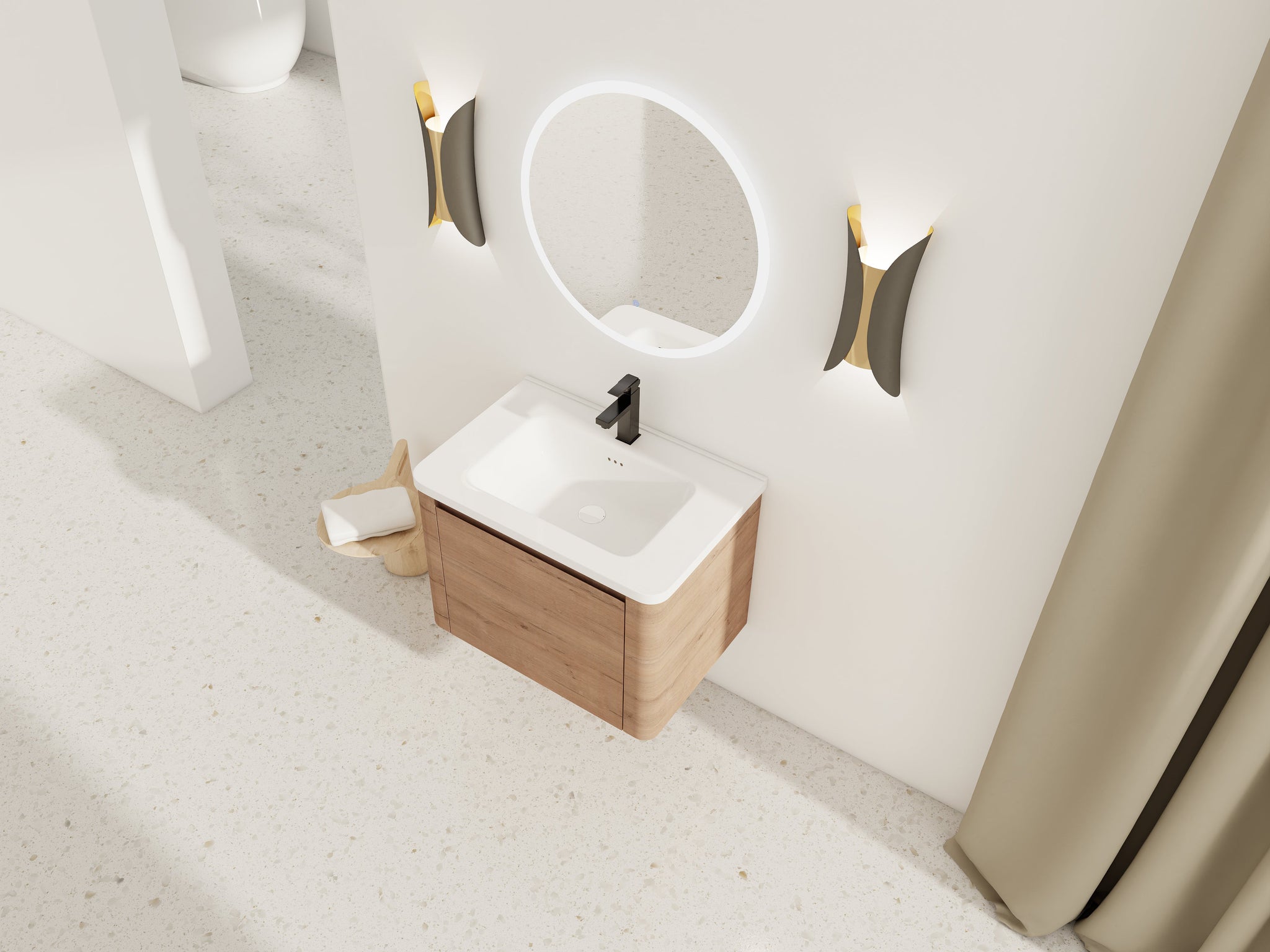 28'' Wall-Mounted Bathroom Vanity with Ceramic Sink by HouseOfZazla
