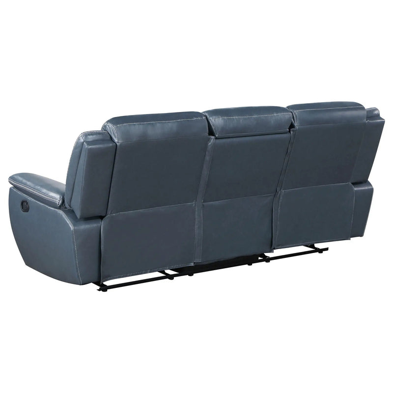 Sloane 2-piece Upholstered Reclining Sofa Set Blue by Unique Piece Furniture