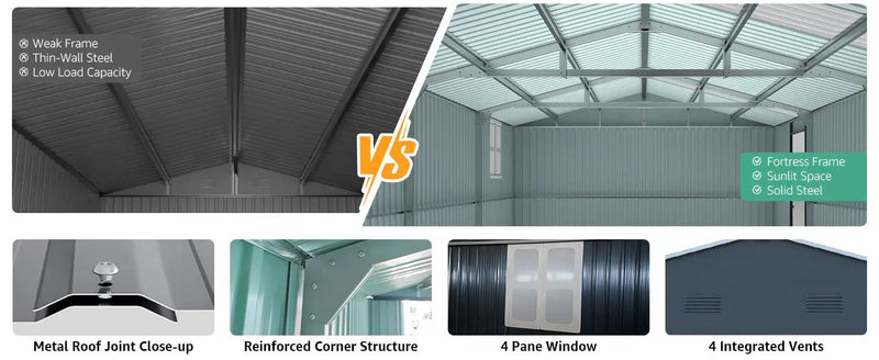 Upgraded 13x20FT Outdoor Storage Shed by HouseOfZazla