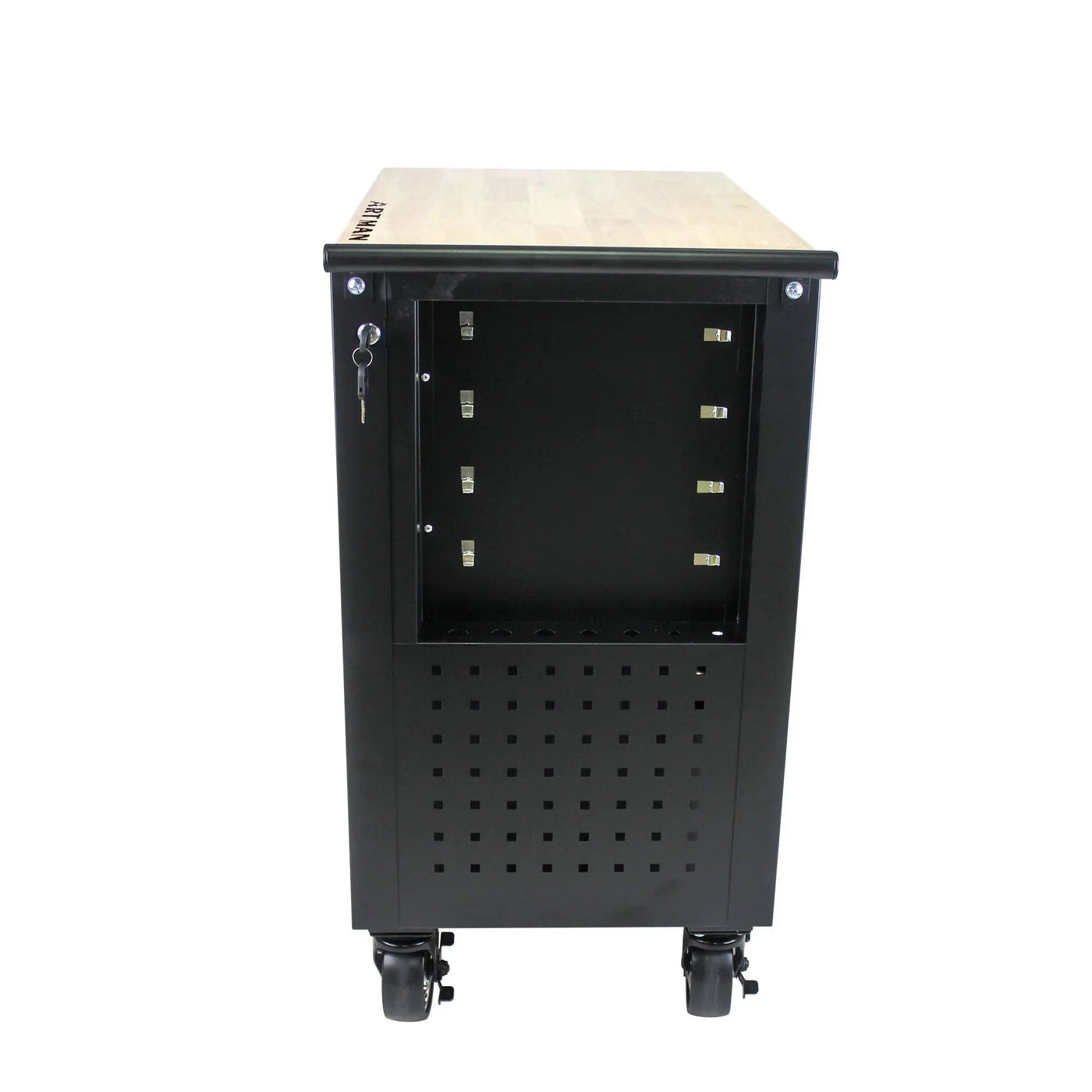 4 Drawers Multifunctional Tool Cart With Wheels And Wooden Top by HouseOfZazla