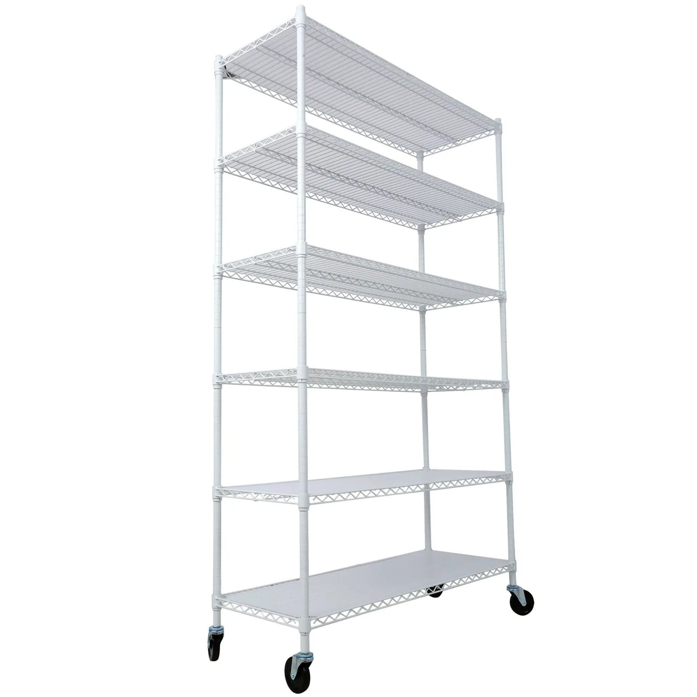 6 Tier 6000Lbs Capacity Nsf Metal Shelf Wire Shelving Unit, Heavy Duty Adjustable Storage Rack With Wheels & Shelf Liners For Commercial Grade Utility Steel Storage Rack by HouseOfZazla