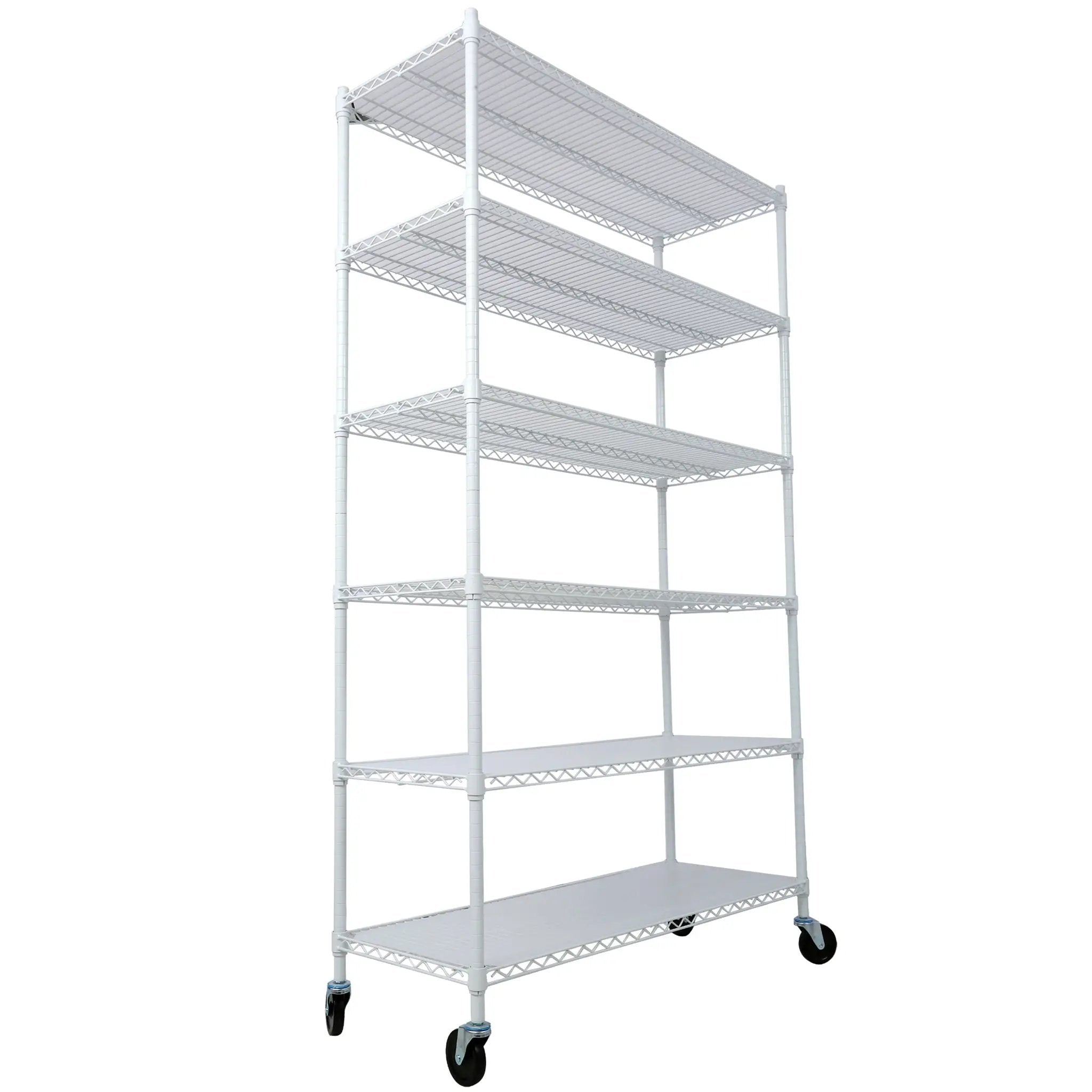 6 Tier 6000Lbs Capacity Nsf Metal Shelf Wire Shelving Unit, Heavy Duty Adjustable Storage Rack With Wheels & Shelf Liners For Commercial Grade Utility Steel Storage Rack by HouseOfZazla
