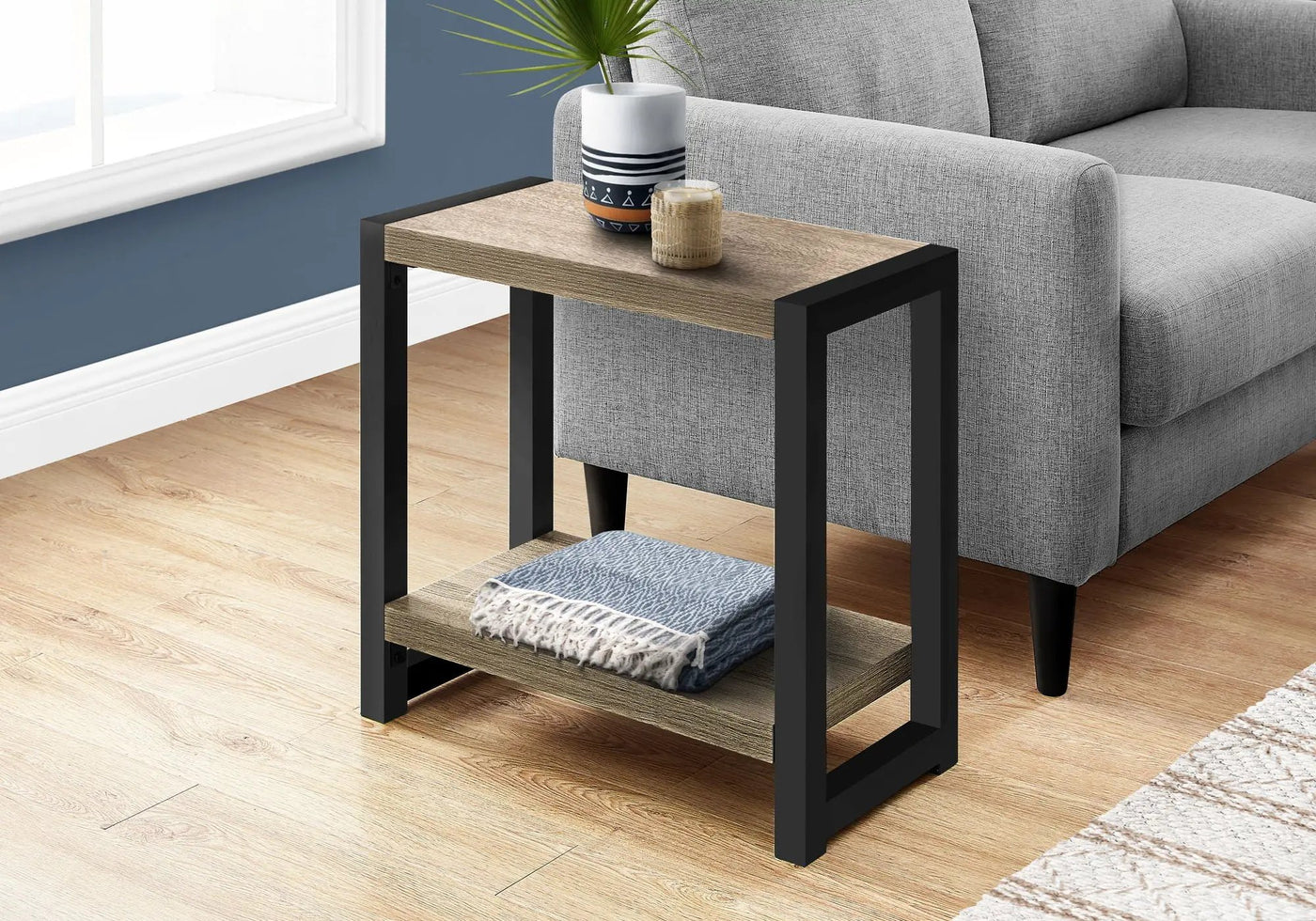 Accent Side Table, Narrow, Small, 2 Tier, Contemporary And Modern by Unique Piece Furniture