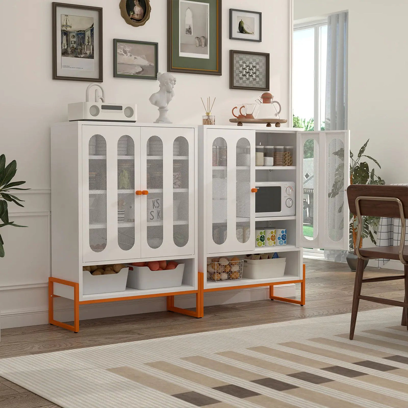 Modern Metal Shoe Cabinet With DoublebSided Doors And Adjustable Partitions by HouseOfZazla