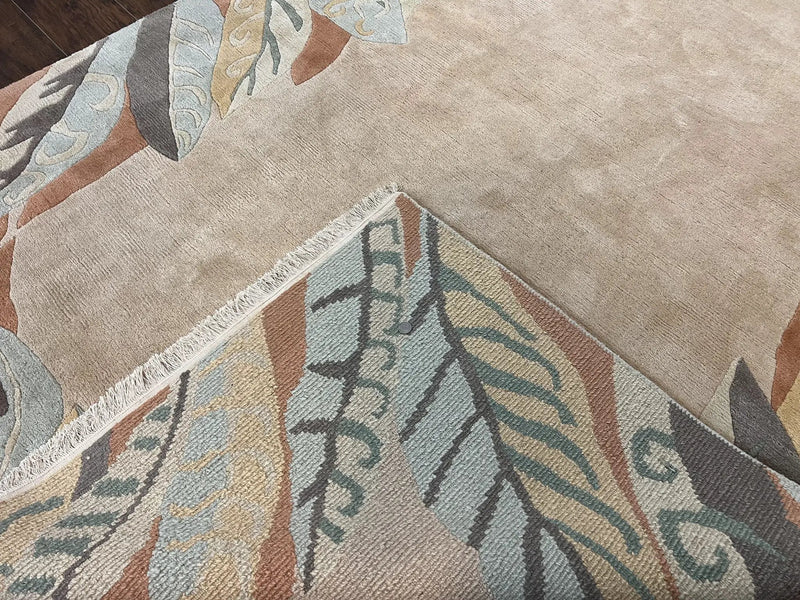 Modern Tibetan Rug 7x10, Soft Wool, Tufenkian Style Carpet, Tibet Nepali Rug, Open Field, Handmade Wool Rug by Jewel Rugs