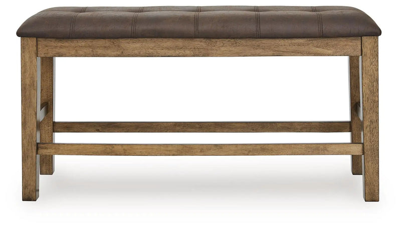 Urbinforte - Double Counter Height Upholstered Bench - Light Brown by Unique Piece Furniture