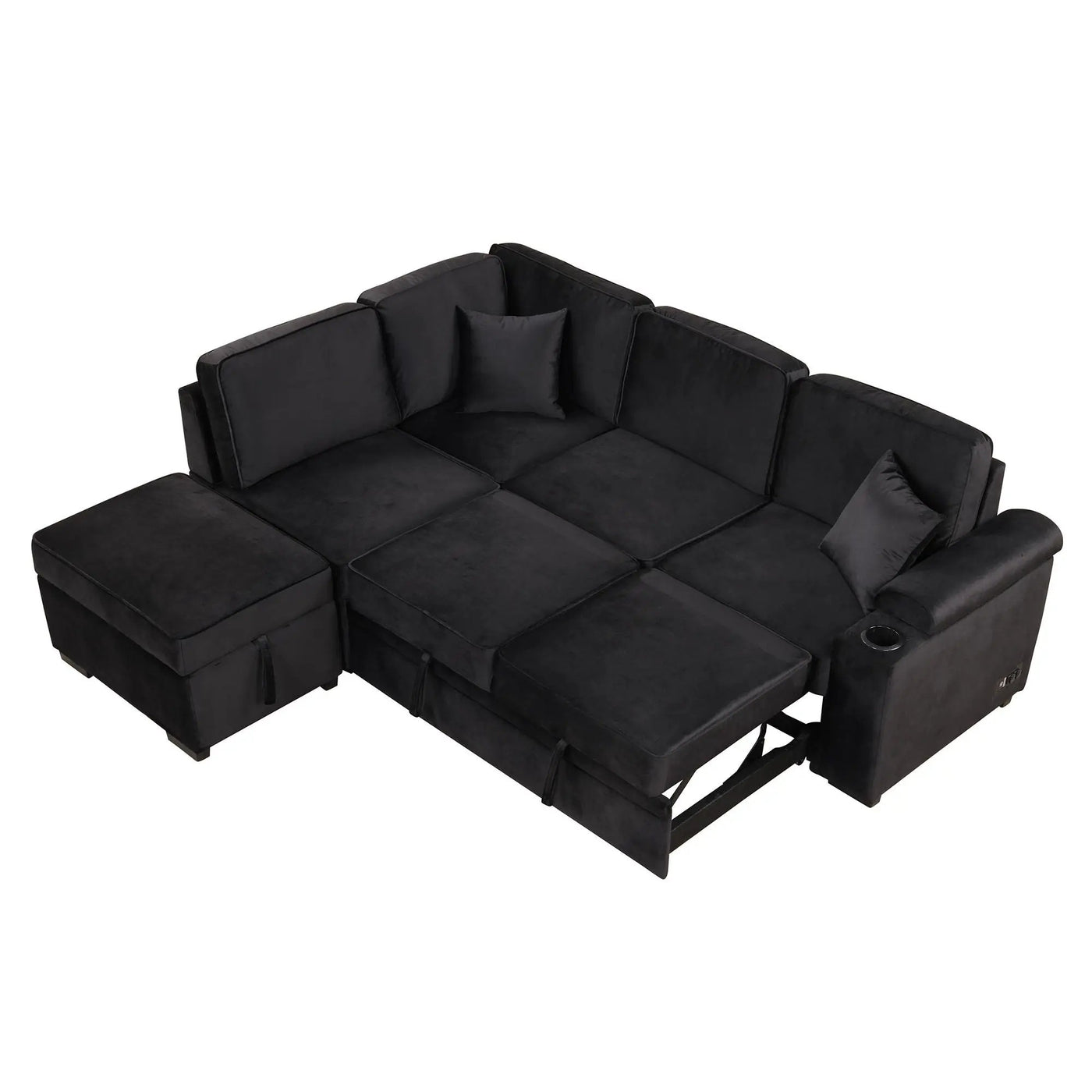 Sleeper Sofa Bed, 2 In 1 Pull Out Sofa Bed L Shape Couch With Storage Ottoman For Living Room, Bedroom Couch And Small Apartment by HouseOfZazla