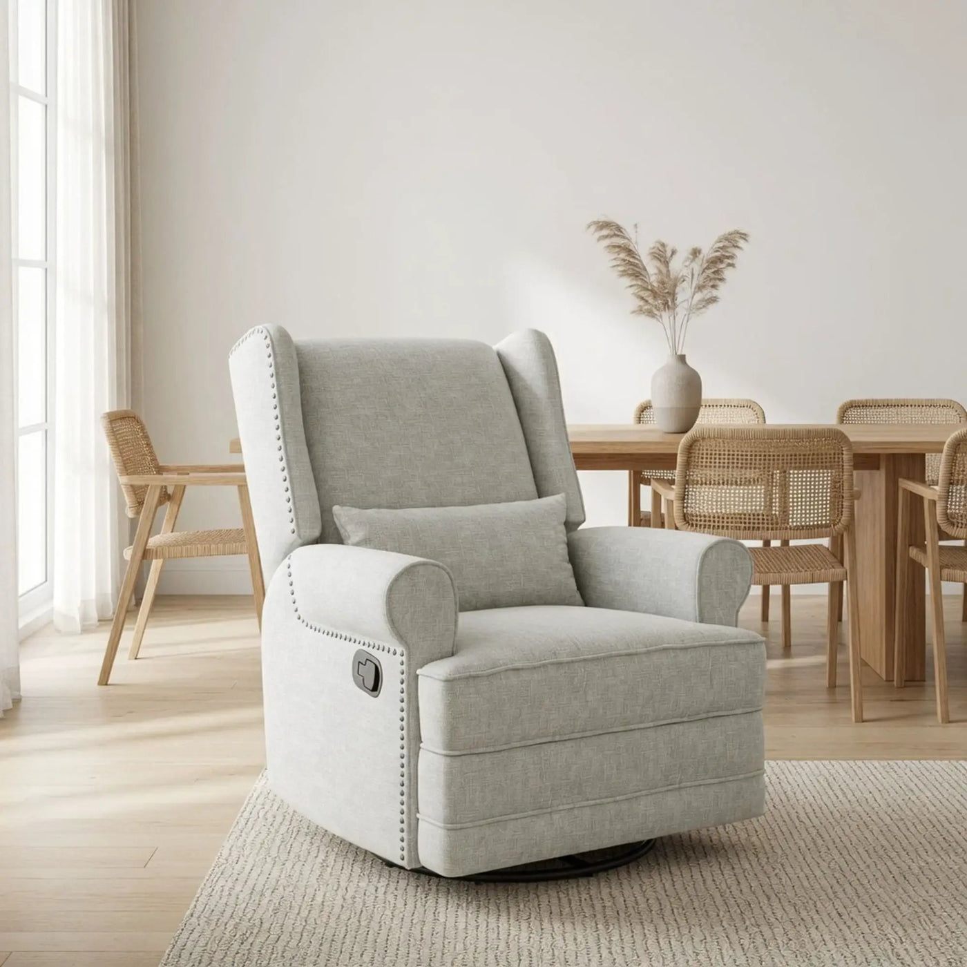 Extra Wide Swivel Recliner Glider Chair With Footrest by HouseOfZazla