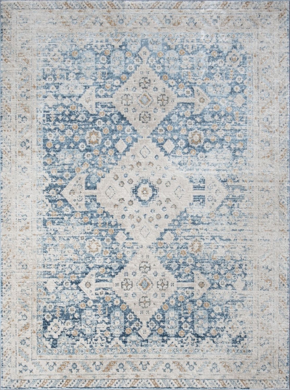 Noble - 5'3" X 7'3" Area Rug - Blue, Polyester by HouseOfZazla