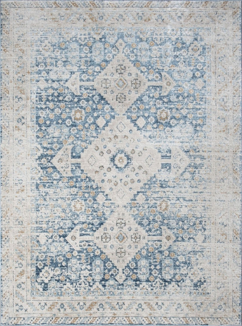 Noble - 5'3" X 7'3" Area Rug - Blue, Polyester by HouseOfZazla