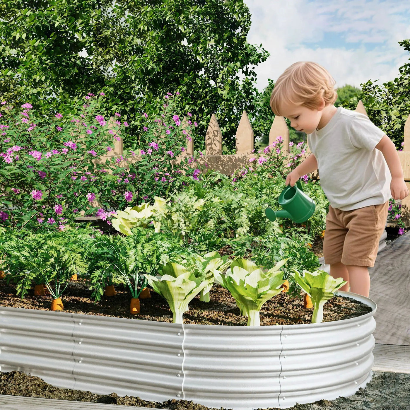 Heavy Duty Galvanized Raised Garden Bed Kit For Vegetables, Flowers & Herbs by HouseOfZazla