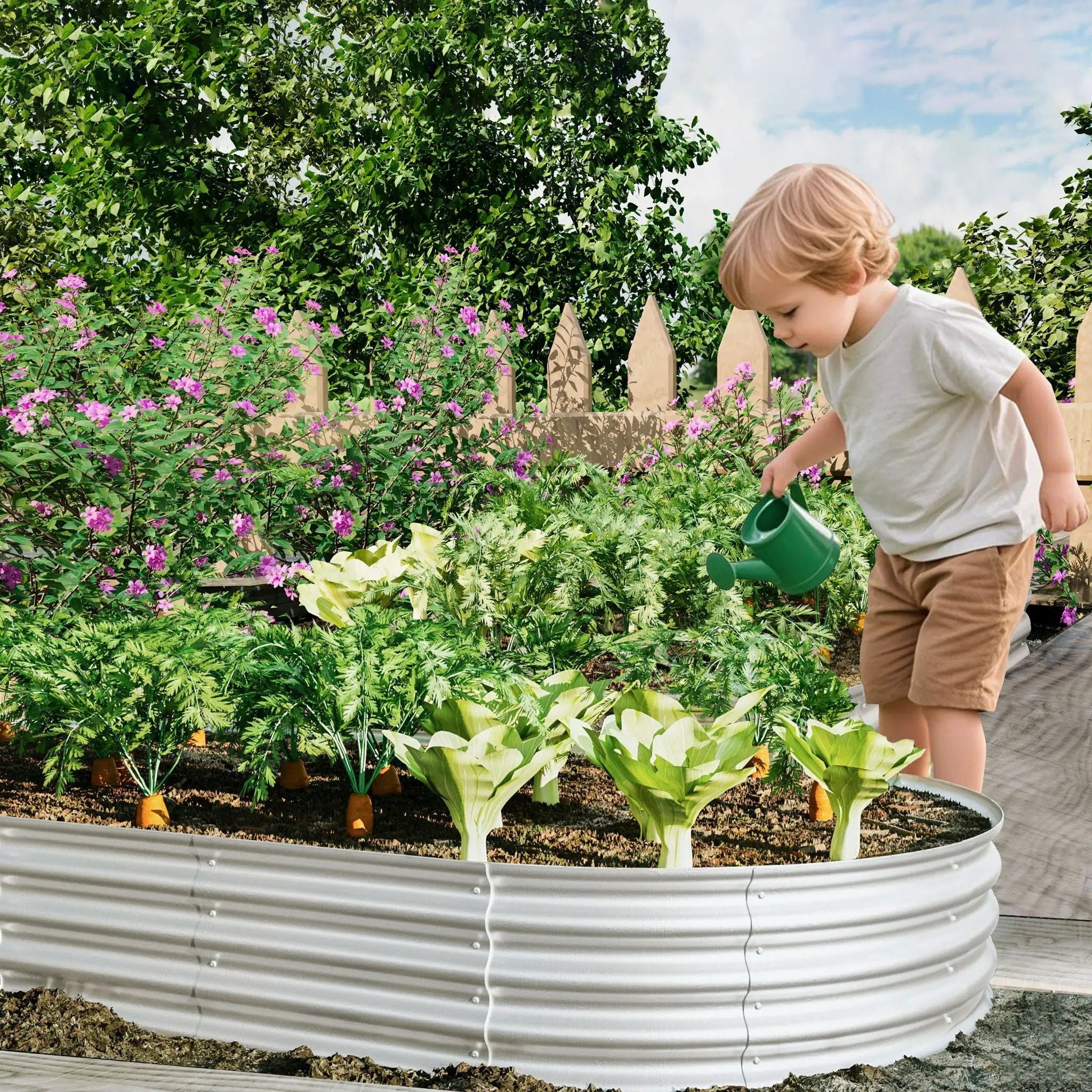 Heavy Duty Galvanized Raised Garden Bed Kit For Vegetables, Flowers & Herbs by HouseOfZazla