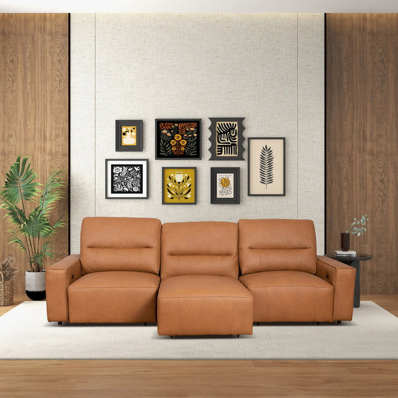 Grant - Triple Power Convertible Sofa - Cognac by HouseOfZazla