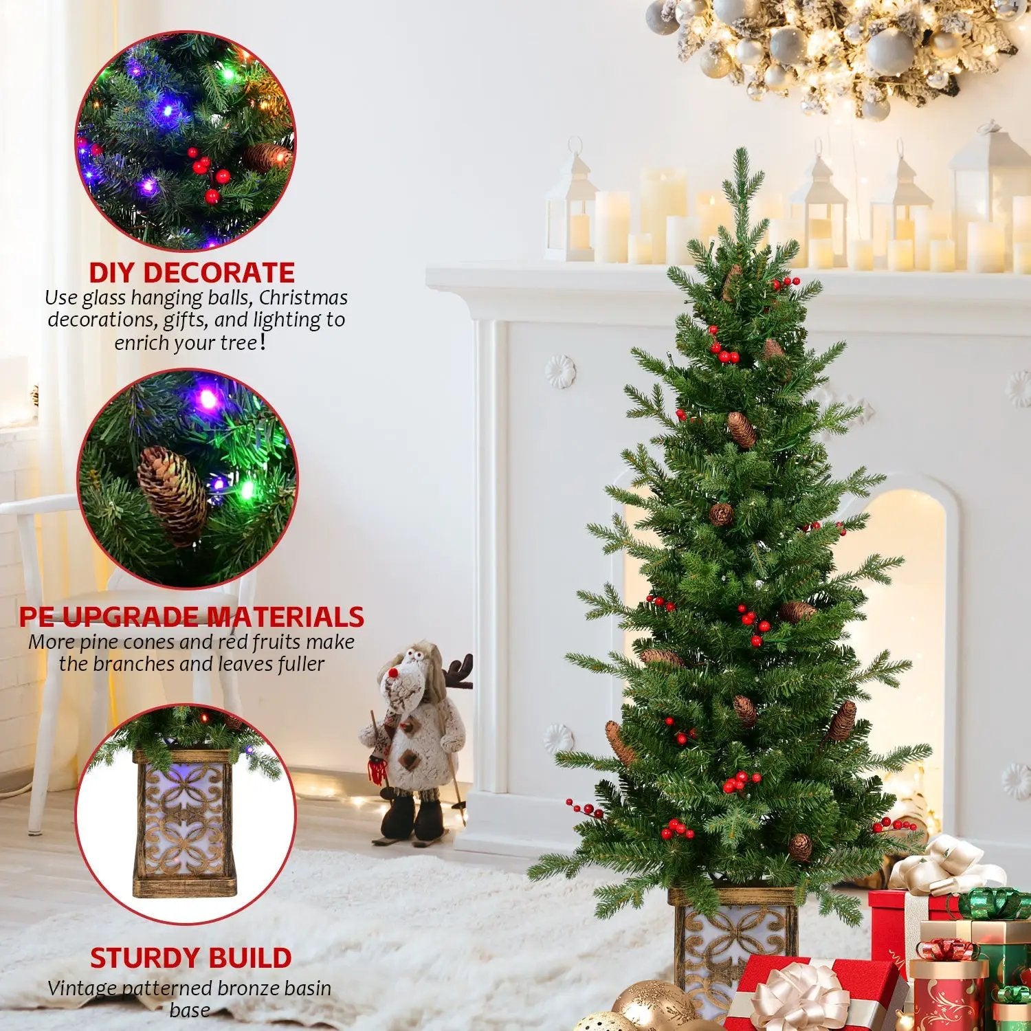4FT Pre-Lit Christmas Tree by HouseOfZazla