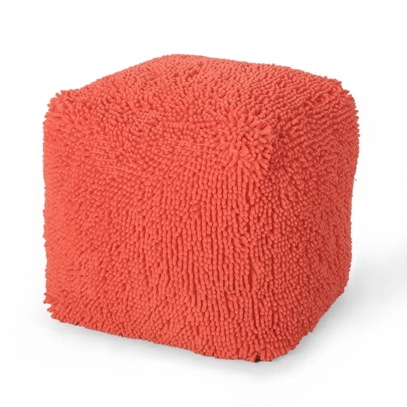 Sunny - Square Pouf, Versatile Ottoman Or Floor Cushion - Coral by Unique Piece Furniture