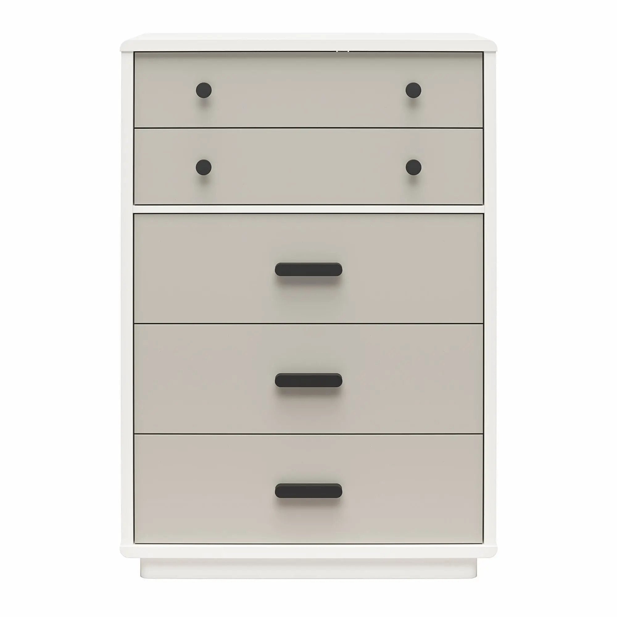 Valencia - 5 Drawer Dresser - White / Gray by HouseOfZazla