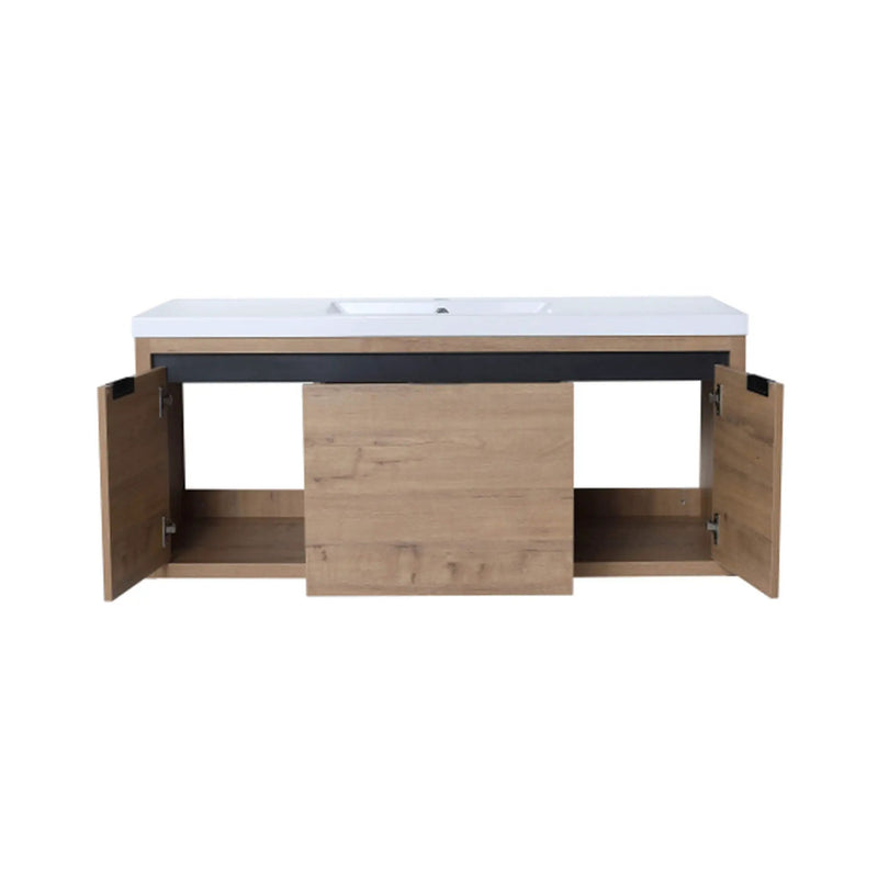 Nuvia Floating Bathroom Vanity With Resin Sink Soft Close Doors (SAK82560) by SAKSBY WHOLESALE
