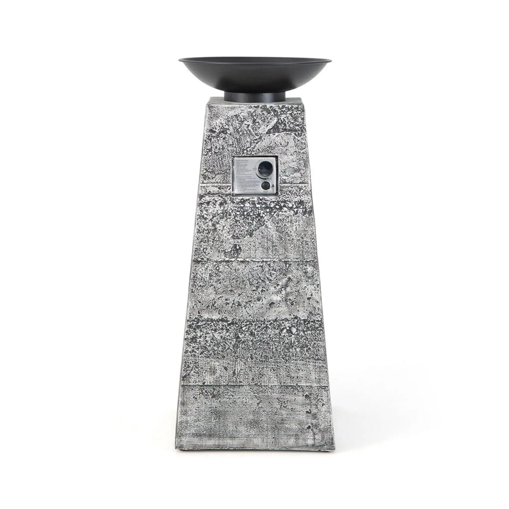 48-Inch Large Outdoor Propane Fire Bowl Column With Cover & Lava Rocks (SAK70938) by SAKSBY WHOLESALE
