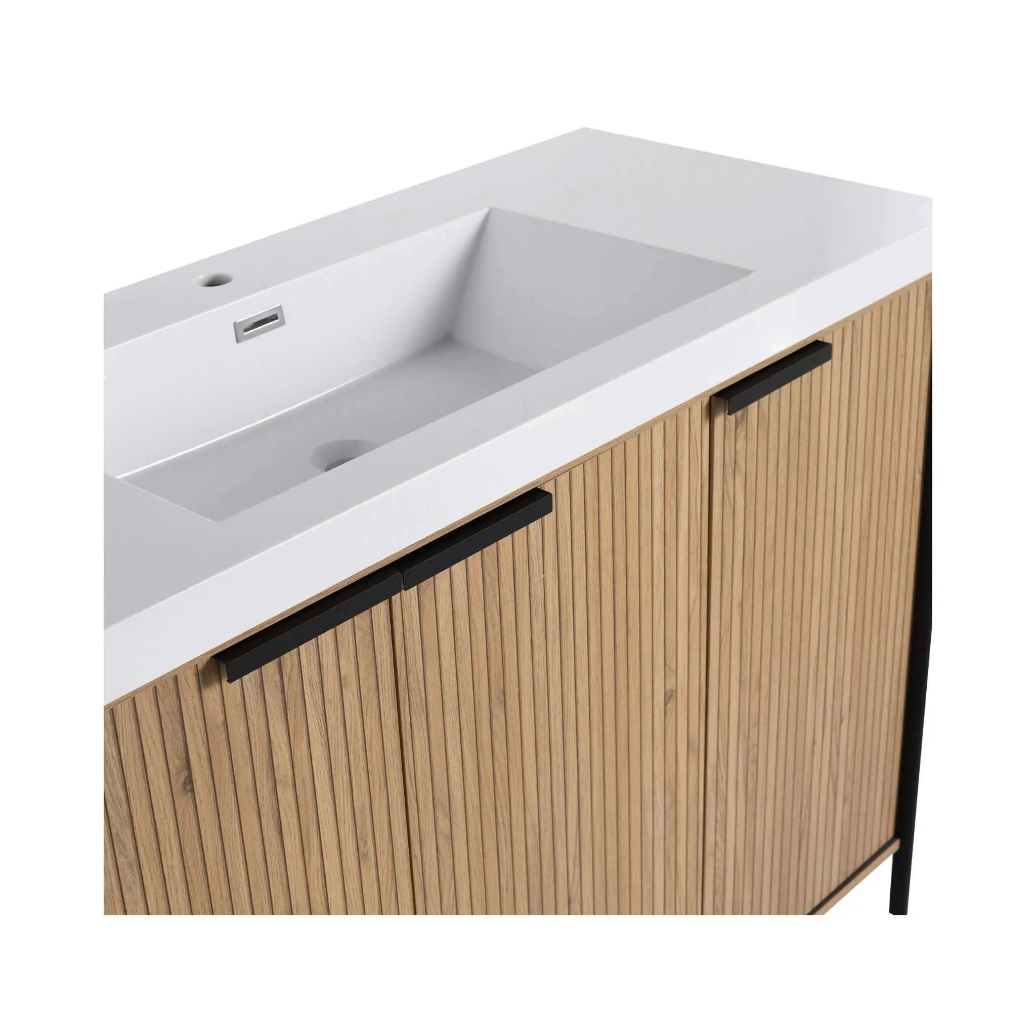 Nuvia 48-Inch Modern Light Coffee Freestanding Vanity With Resin Sink (SAK97502) by SAKSBY WHOLESALE