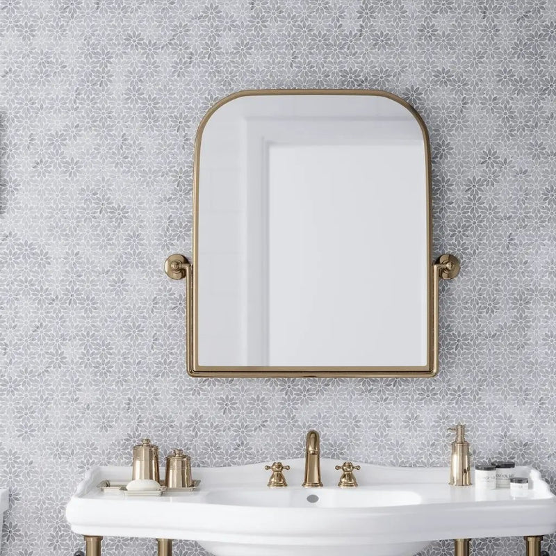 White Gray 11x12 Polished Multi-shaped Bianco Carrara Marble Mosaic Tile (5 pack, 4.46 sq ft/case) by Apollo Tile