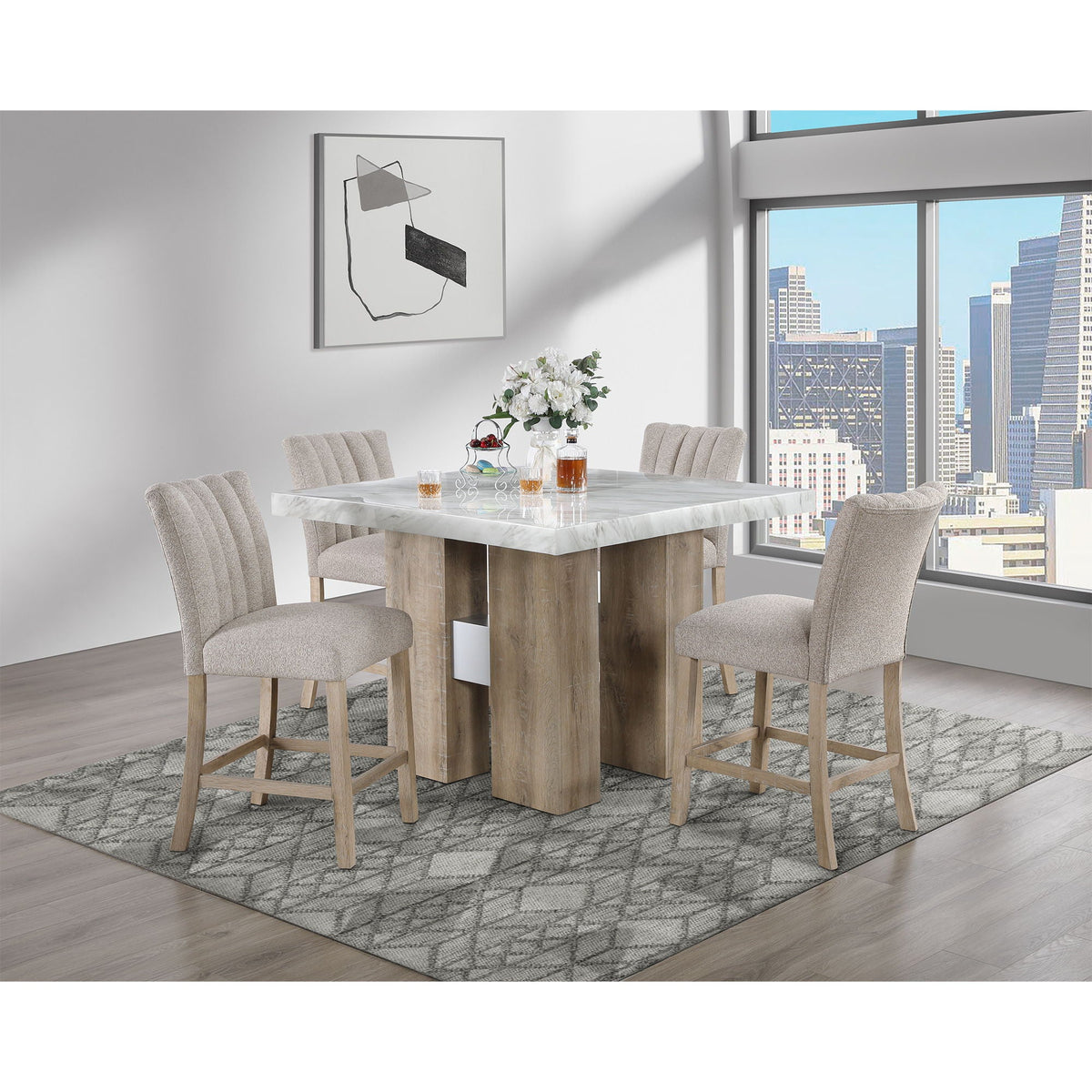 Mikha Bar Table with Extra Thick Top - Black, White, or Light Brown, photo 10 of 18