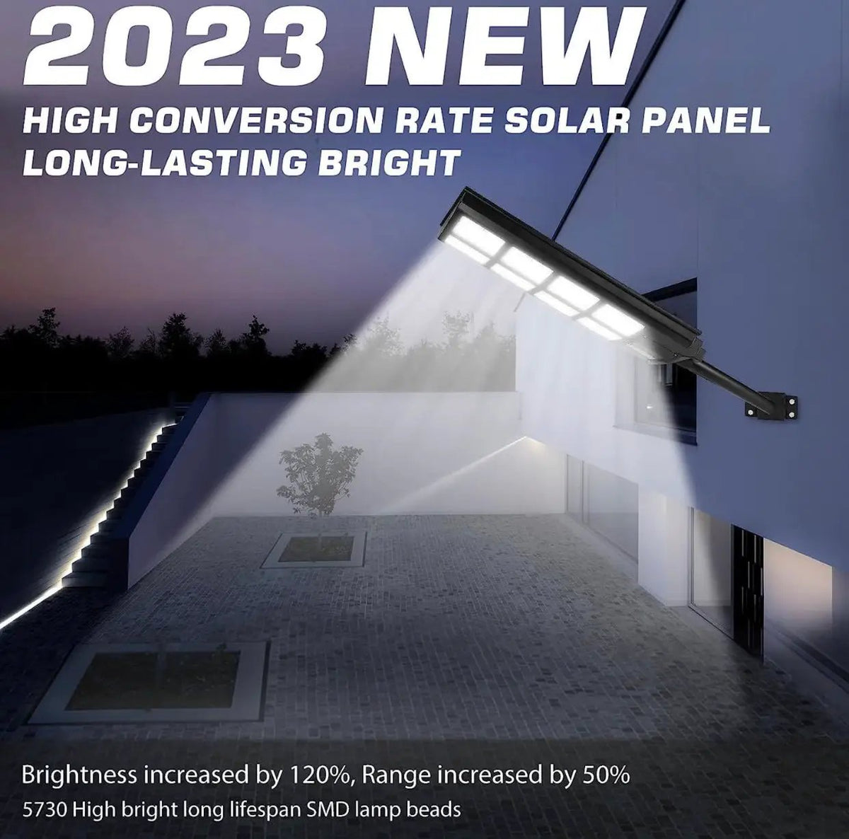 4800W LED Street Light Outdoor - [Warm White] 3000K Solar Street Lights , Dusk to Dawn, Motion Sensor With Remote by Outdoor Solar Outlet
