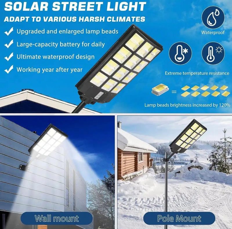 4800W LED Street Light Outdoor - [Warm White] 3000K Solar Street Lights , Dusk to Dawn, Motion Sensor With Remote by Outdoor Solar Outlet
