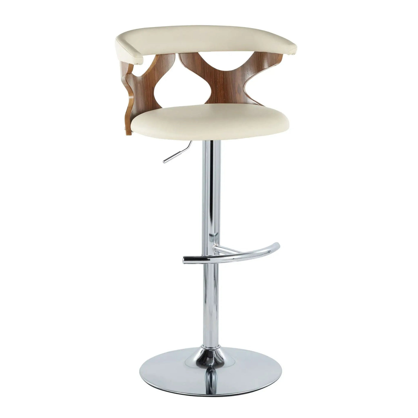 Gardenia - Mid Century Modern Adjustable Barstool With Swivel With Rounded T Footrest (Set of 2) by HouseOfZazla