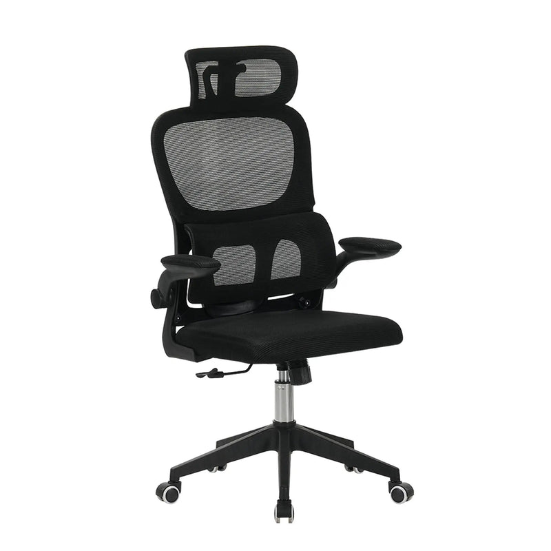 High Back Ergonomic Swivel Rolling Office Chair With Tilt Function, 3D Headrest, Lumbar Support - Black by Unique Piece Furniture