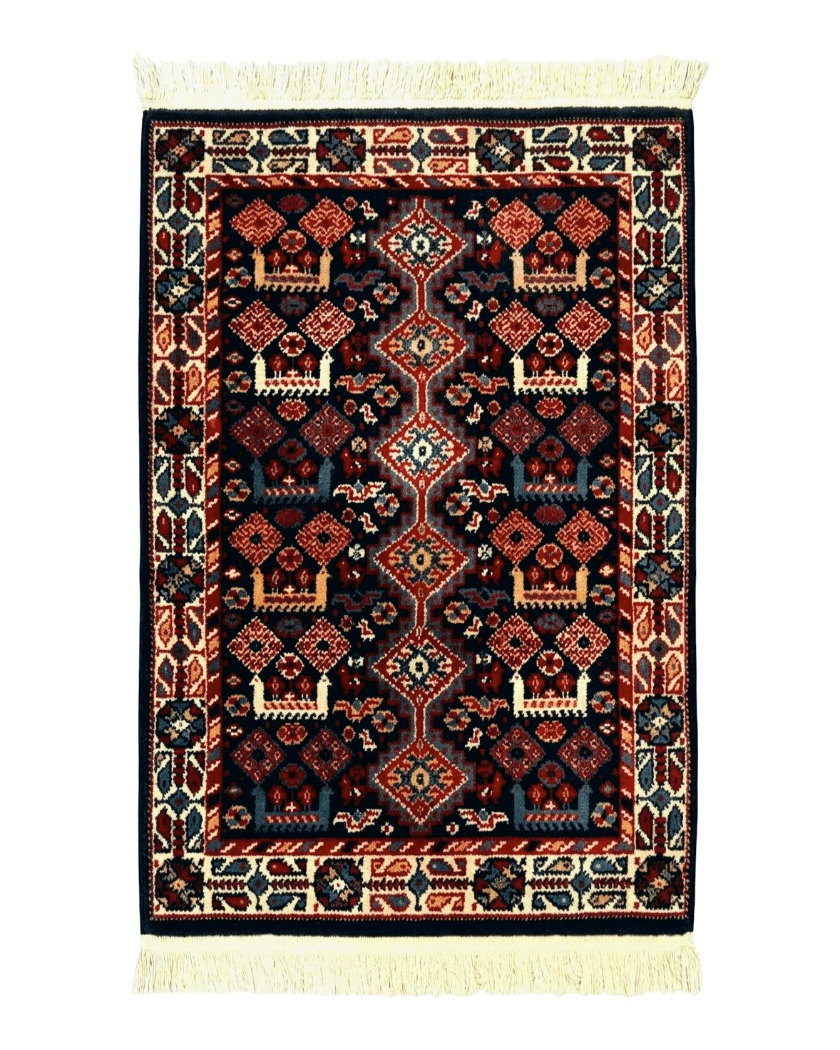 Small Karastan Rug 3x4, Yuruk Collection, Wool, Tribal, Geometric, Navy Blue by Jewel Rugs