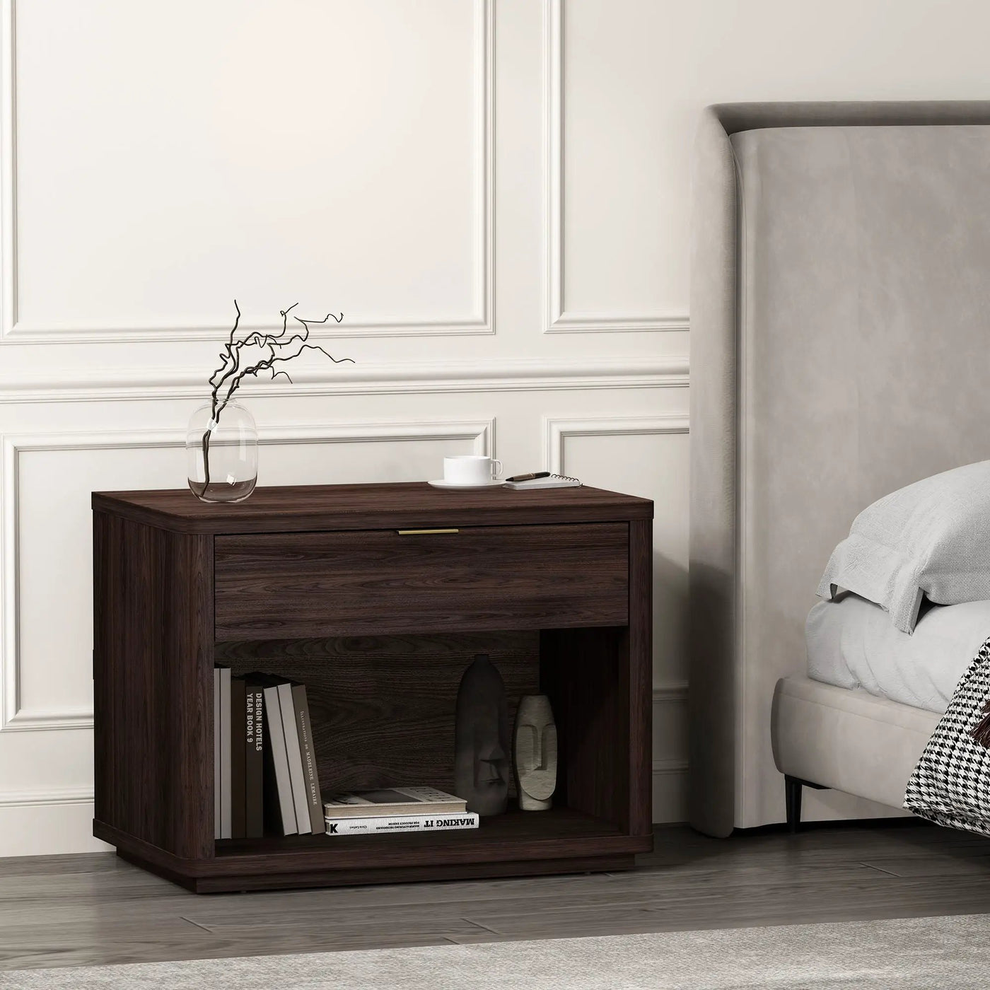 Evelyn - Nightstand With 1 Drawer And Open Shelf by HouseOfZazla