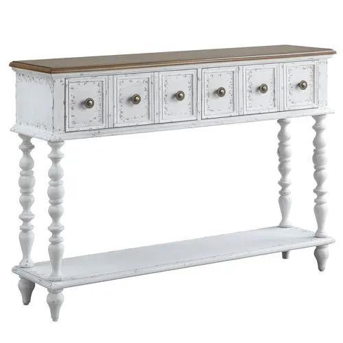 Bence - Console Table - Dark Charcoal & Antique White by Unique Piece Furniture