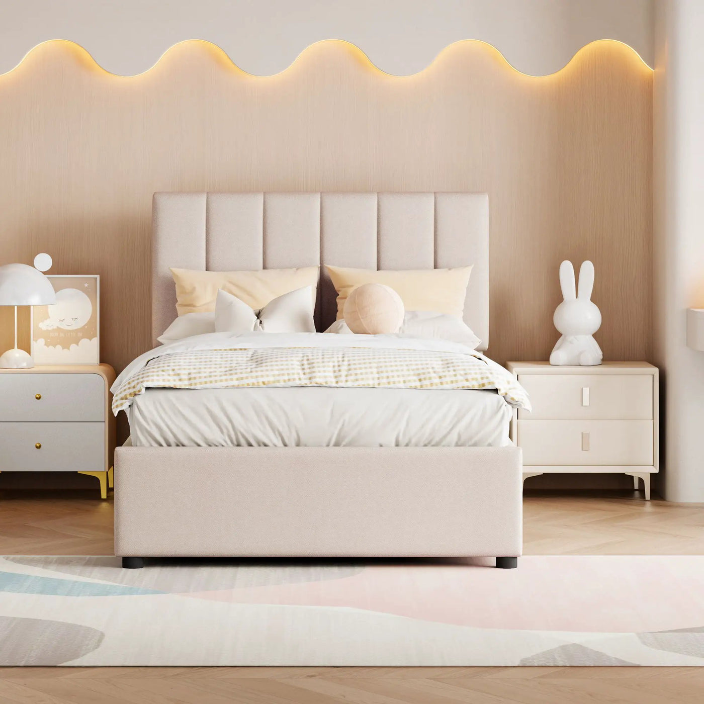 Upholstered Platform Bed With A Hydraulic Storage System by HouseOfZazla