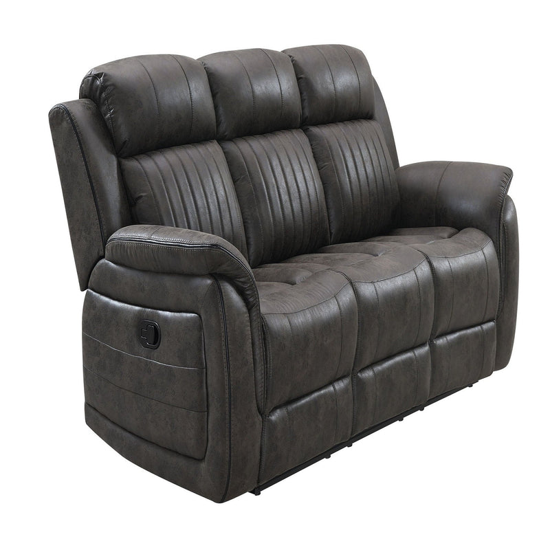 Gray Reclining Sofa with Plush Cushions - 100% Polyester Fabric, photo 3 of 5